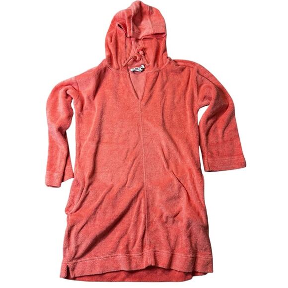 VINEYARD VINES French terry towel cotton cover up with Hood Size Medium 10/12 - Picture 1 of 8